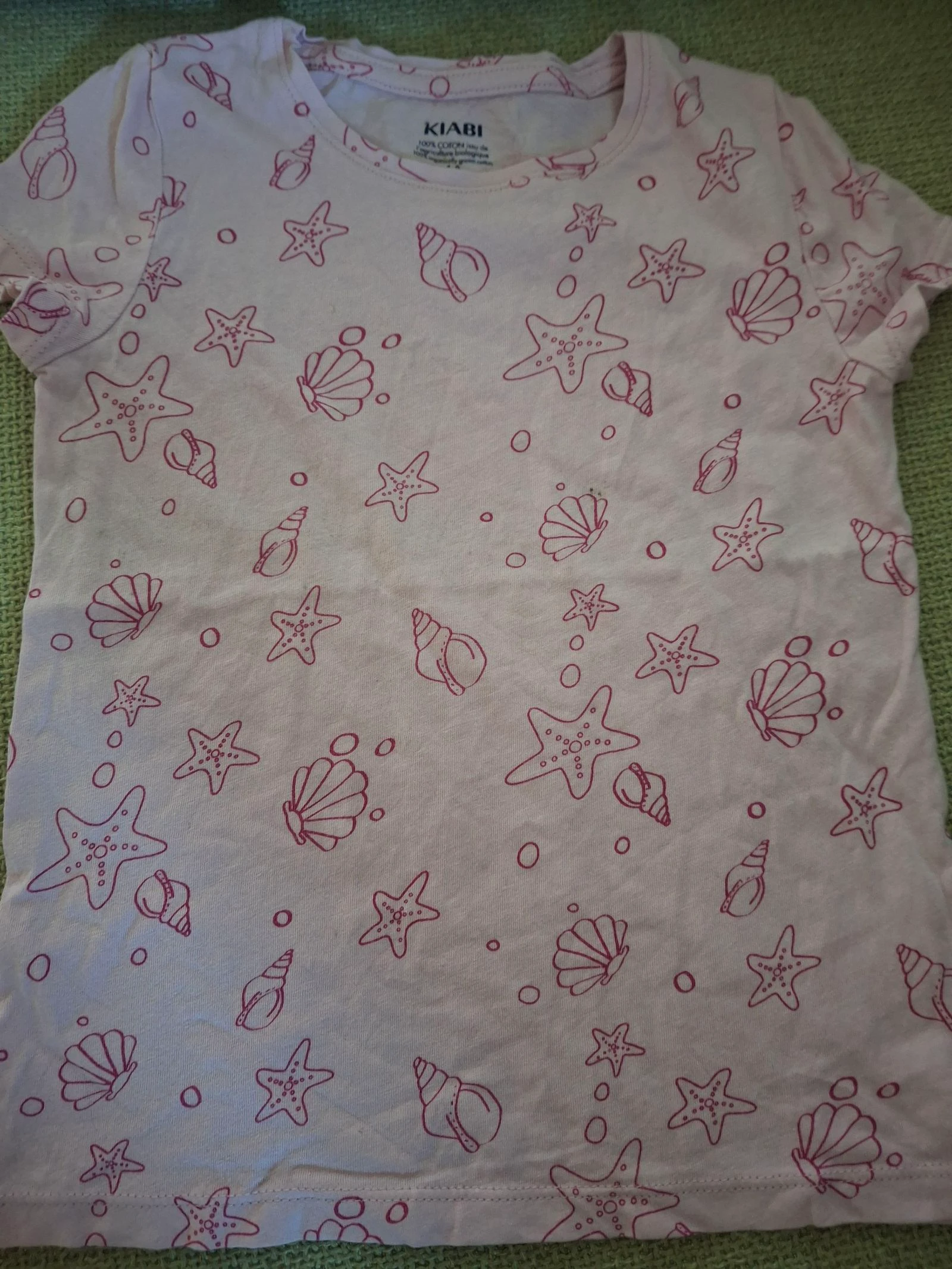 Roze zomeroutfit T-shirt en shorts met zeemotieven maat 4 jaar Kiabi – photo 4